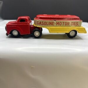 Vintage 1950s Tin Litho Gas Tanker Semi Truck Japan S-2023 Gasoline Motor Oils